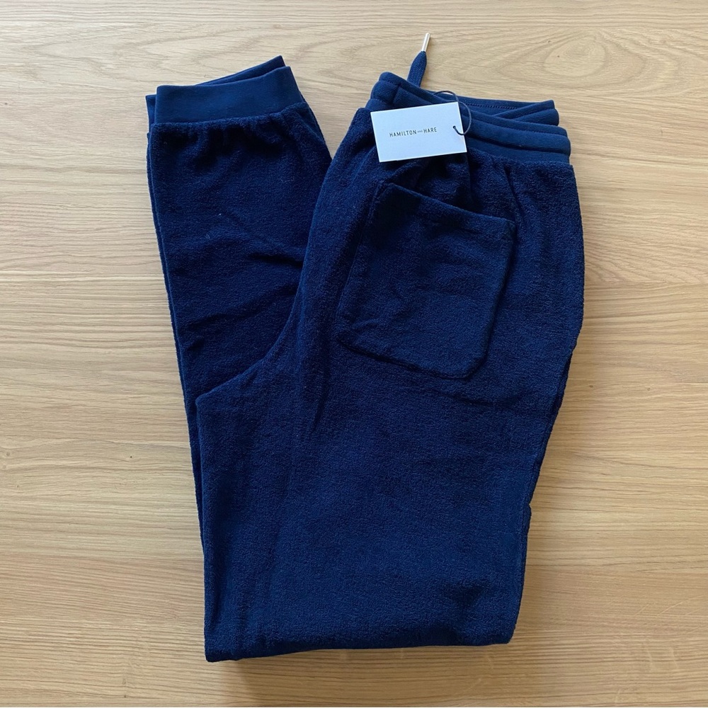 Hamilton and Hare indigo terry trackpants, M - NWT